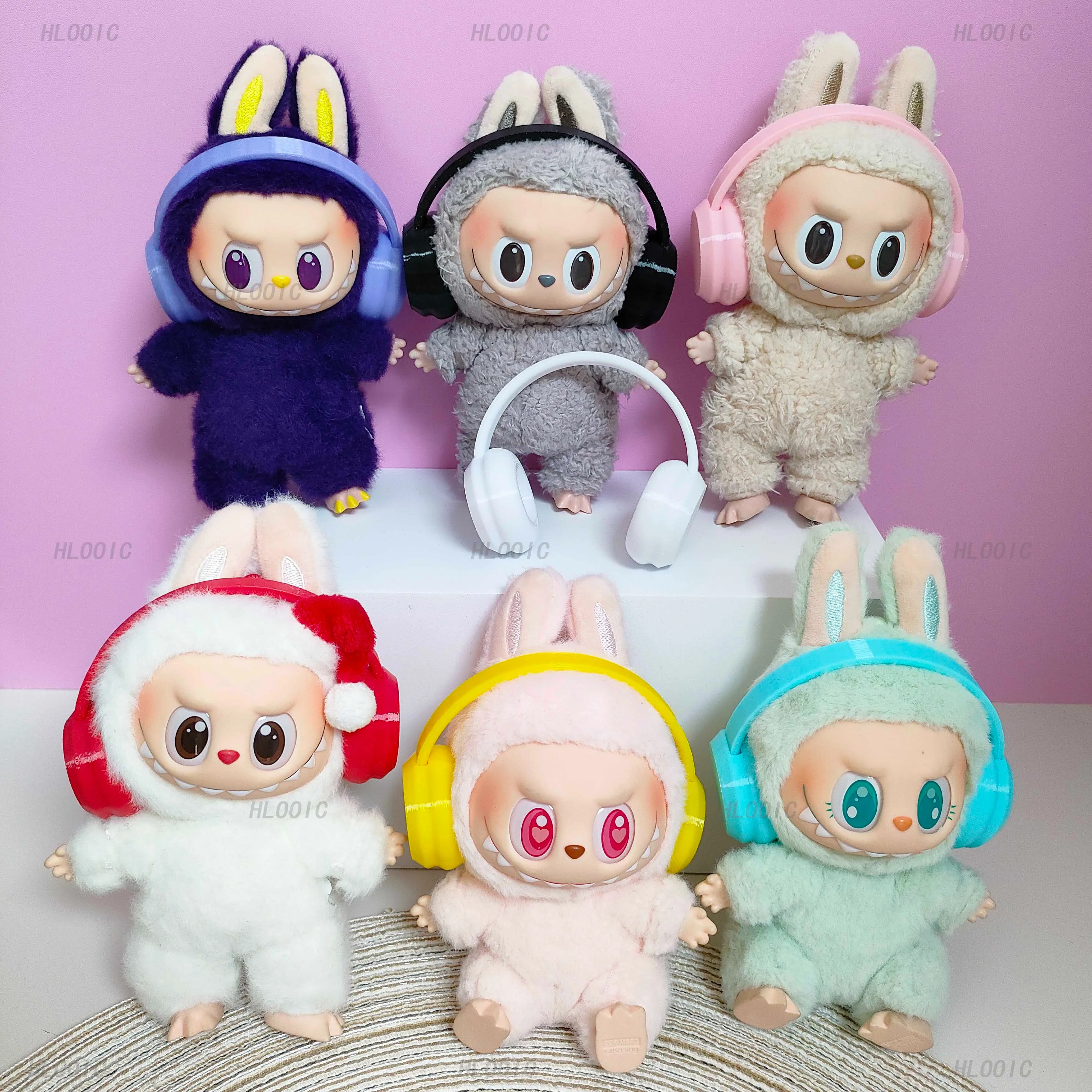 17 センチメートル Labubu ファッションイヤホンアクセサリー 10 センチメートル綿人形イヤホンマカロンカラー人形イヤホン