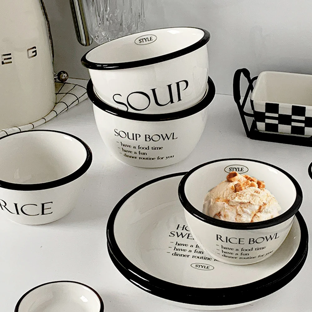 Keramik Geschirr Set Reis Schüssel Frühstück Suppe Schüssel Dessert Geschirr Tablett Mikrowelle sicher Küche Nudel Schüssel Geschirr Set