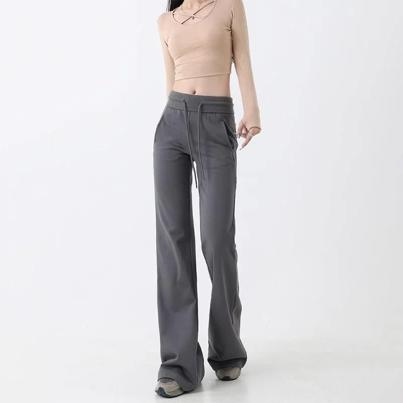 Pantaloni bootcut Donna Vita bassa Donna Kpop Ulzzang Stile coreano Pelle pieghettata Borchie Alla moda Personalità unica Alla moda Selvaggia