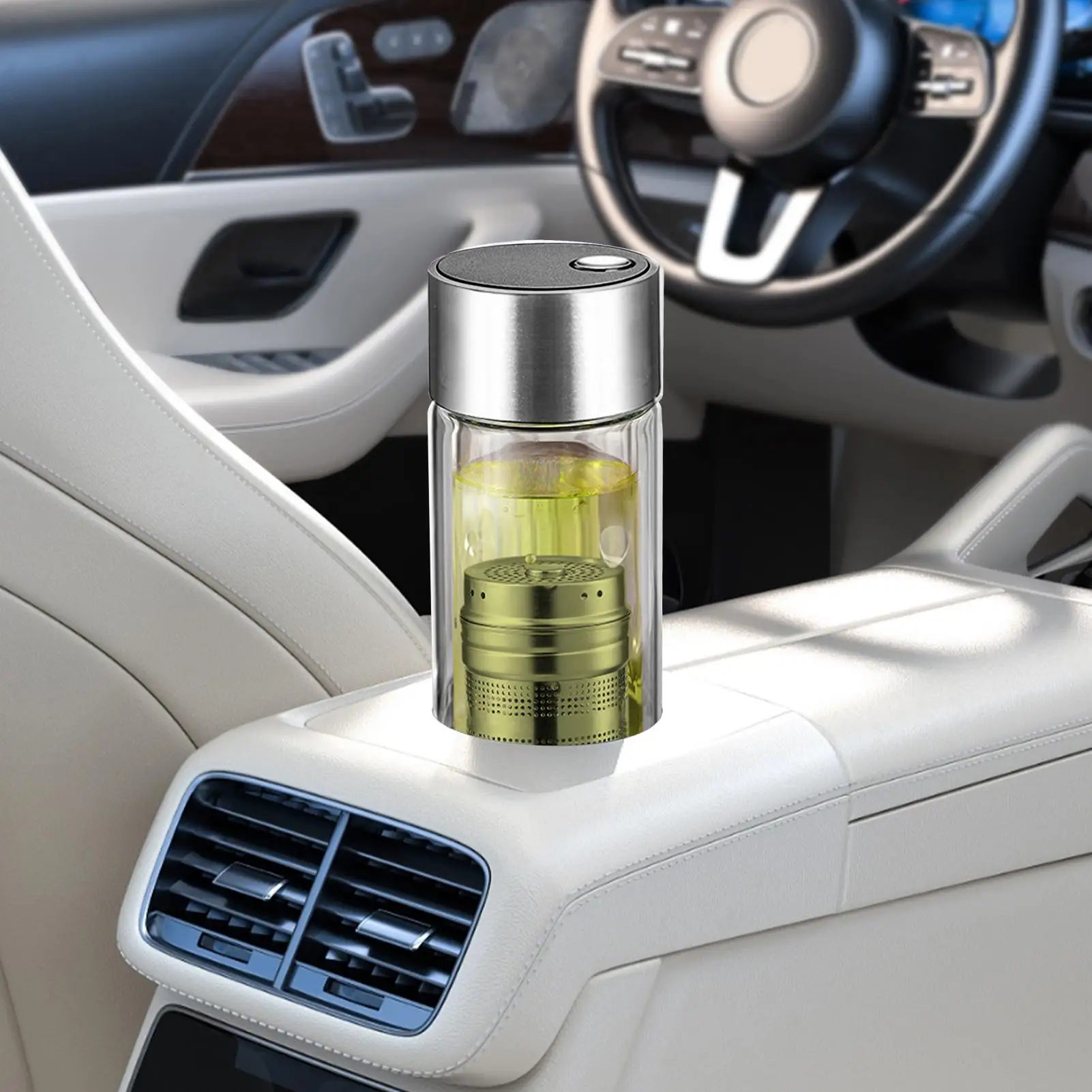 

High Quality Double Glass Water Bottle With Magnetic Lid Tea Drink Bottle Infuser Tumbler Drinkware Eco-Friendly Water cup