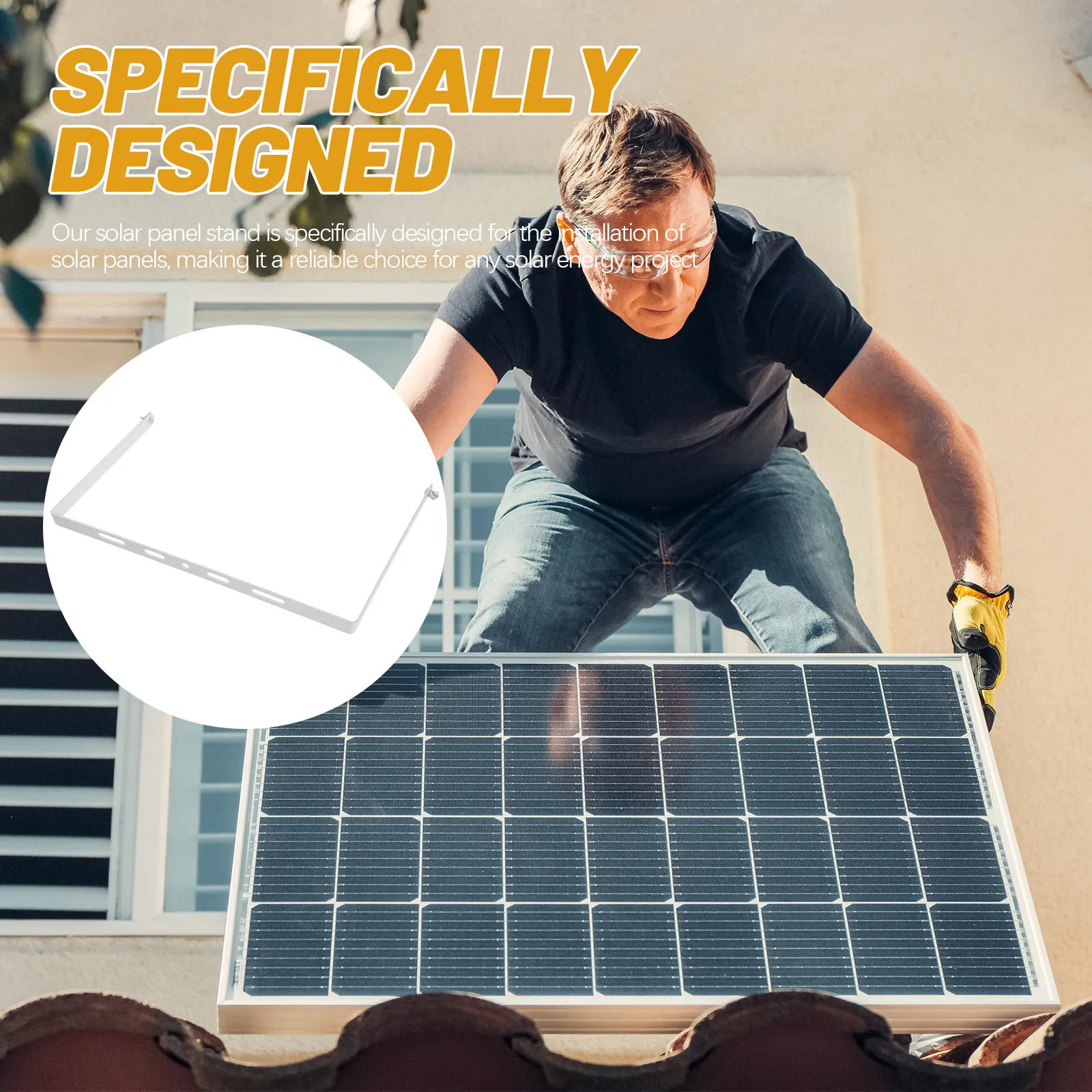 Heavy Duty Adjustable Solar Panel Stand Iron Construction Optimized Tilt Angle for Enhanced Efficiency Household Solar Mount