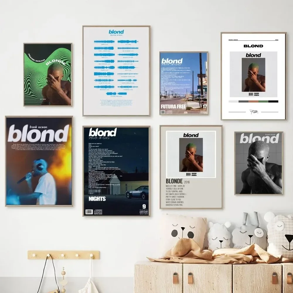 Frank_Ocean Poster Blond-Music Poster Club Bar Vintage Poster Wall Art Canvas Painting Bedroom Study