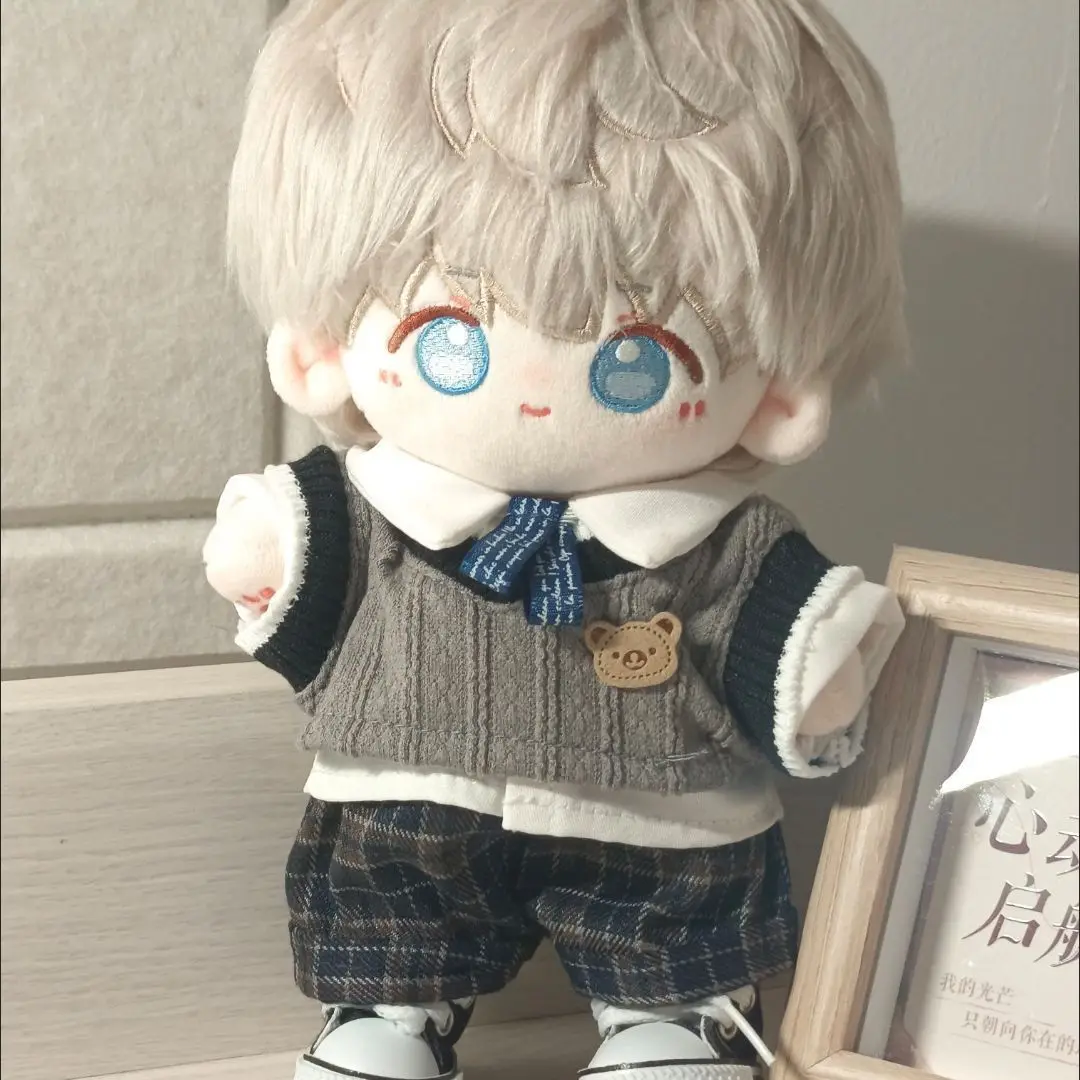 

20cm Cotton Doll Clothes Cute School Style Outfit, Plush Doll Dress Up Costume Accessories Gift for Girls, Kawaii Doll Outfit