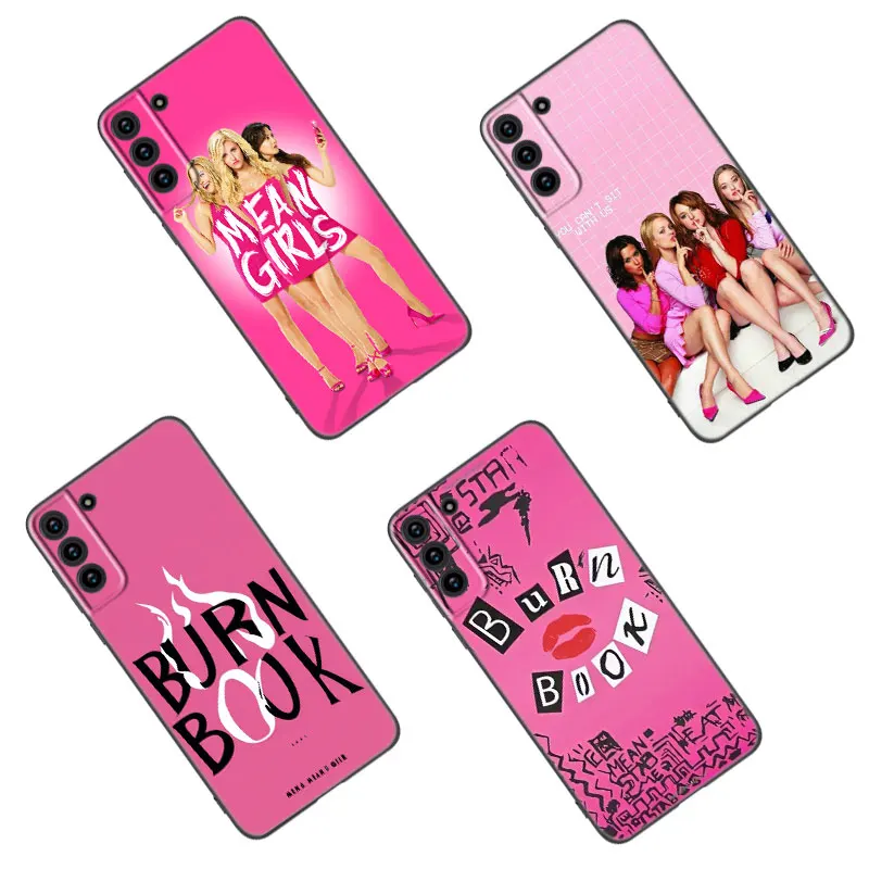 Mean Girls Burn Book Black Silicone Phone Case For Samsung Galaxy S23 S21 S20 FE S24 S22 Ultra S10E S10 S9 S8 Plus