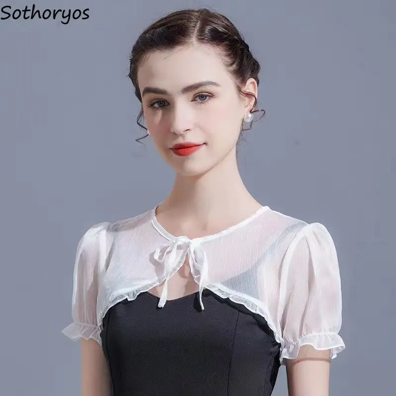 

Cardigans Women Solid Sheer Creativity Modern All-match Leisure Basics Korean Style Special Charming Ladies Summer Elegant New