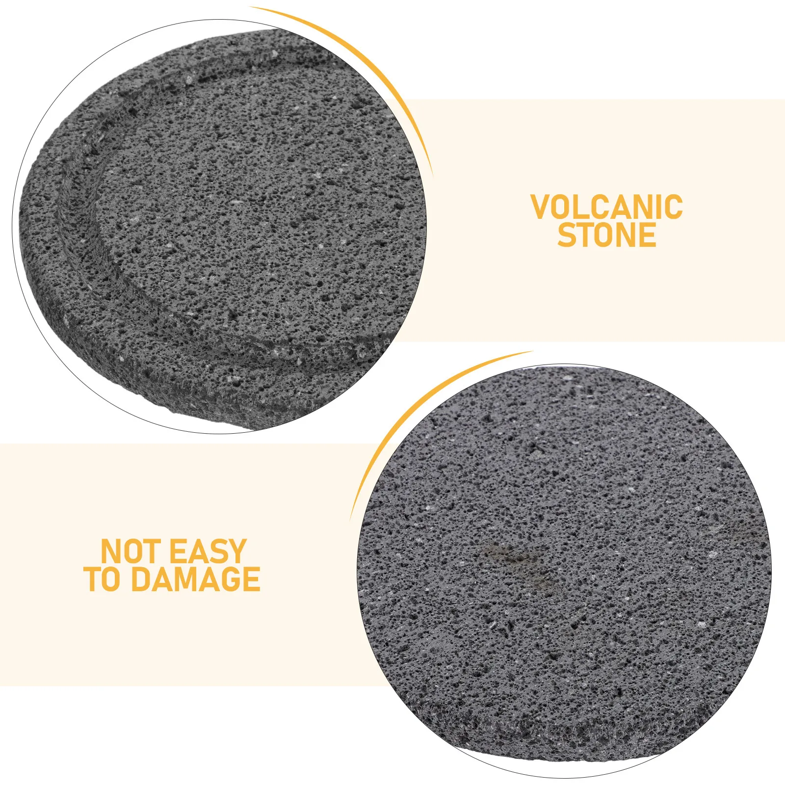 Korean Stone Grill Volcanic Cooking Stone 6.7x6.7x0.6in Natural Lava Rock Plate for Healthy Vegan Barbecue Steak Grilling