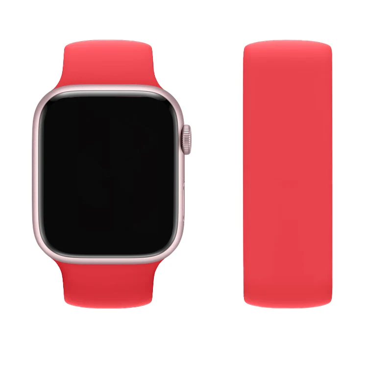 Silicone Solo Loop Strap for Apple Watch Band 40mm 44mm 45mm 41mm 38mm 42mm 49mm Elastic bracelet iWatch Series ultra 9 SE 8 7 6