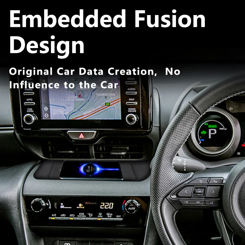 Bezprzewodowa ładowarka samochodowa wysokiej jakości, trwała, idealnie pasująca do modeli Toyota Yaris Cross (2021-2023) z kierownicą po prawej stronie.