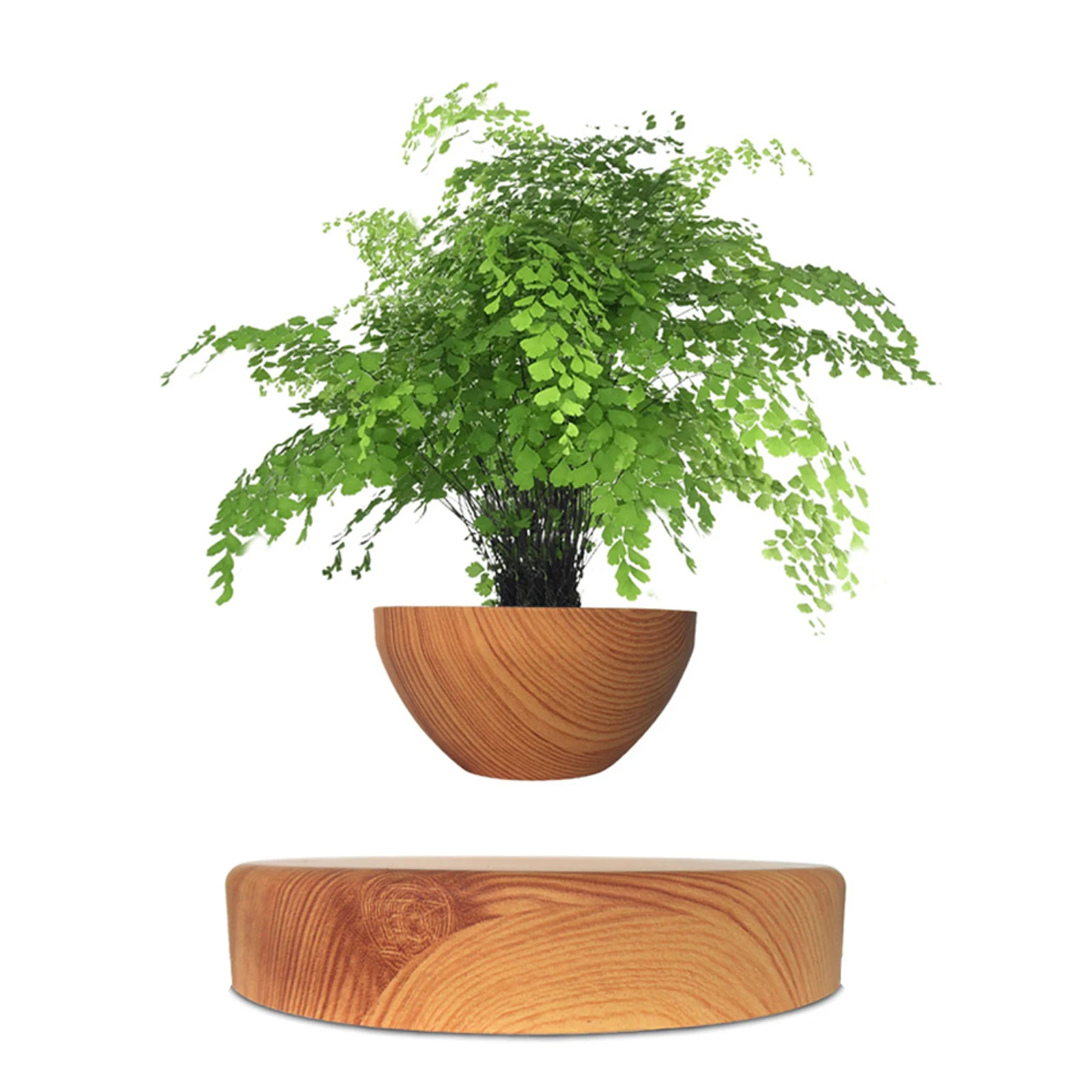 Potenciômetro magnético flutuante, Bonsai Levitating, Pote criativo para mini planta, Presente flutuante inteligente, Luz noturna flutuante