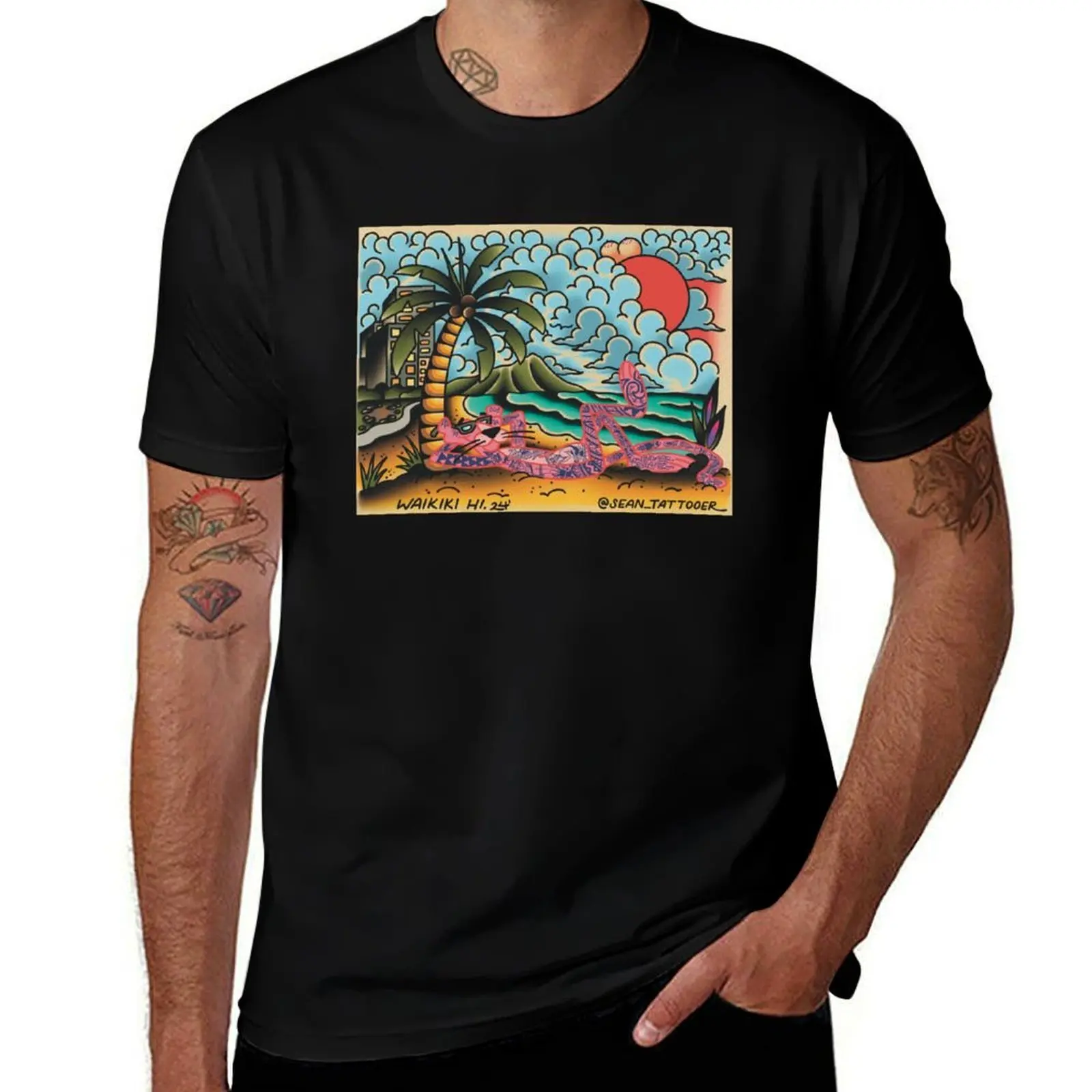 

Pink Hawaii vacation T-Shirt summer top Funny t-shirts summer clothes heavyweight t shirts for men