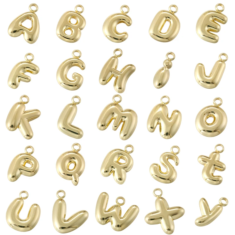 Chibi-Style Plump and Adorable Glossy Letter Charm Pendant Custom Handmade DIY Jewellery Making Accessory Letter Charm:VD2176