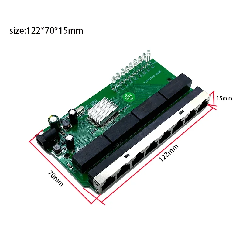 8-portowy moduł przełączników przemysłowych sieci Ethernet 10/100/1000M 5 V-16 V