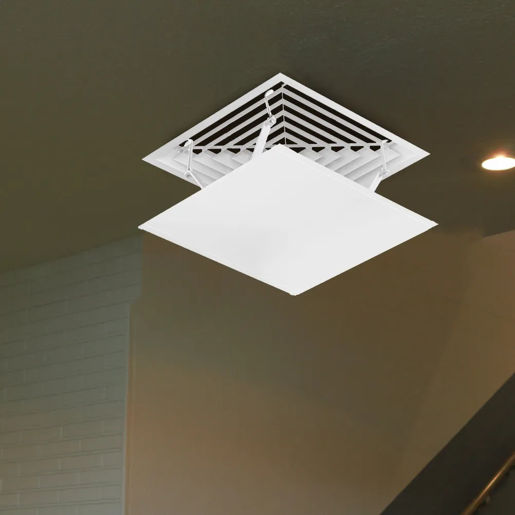 2Pcs Air Conditioner Deflector Square Vent Shield Hook Design Prevent Direct Blowing Easy Installation Ceiling Central Air Flow