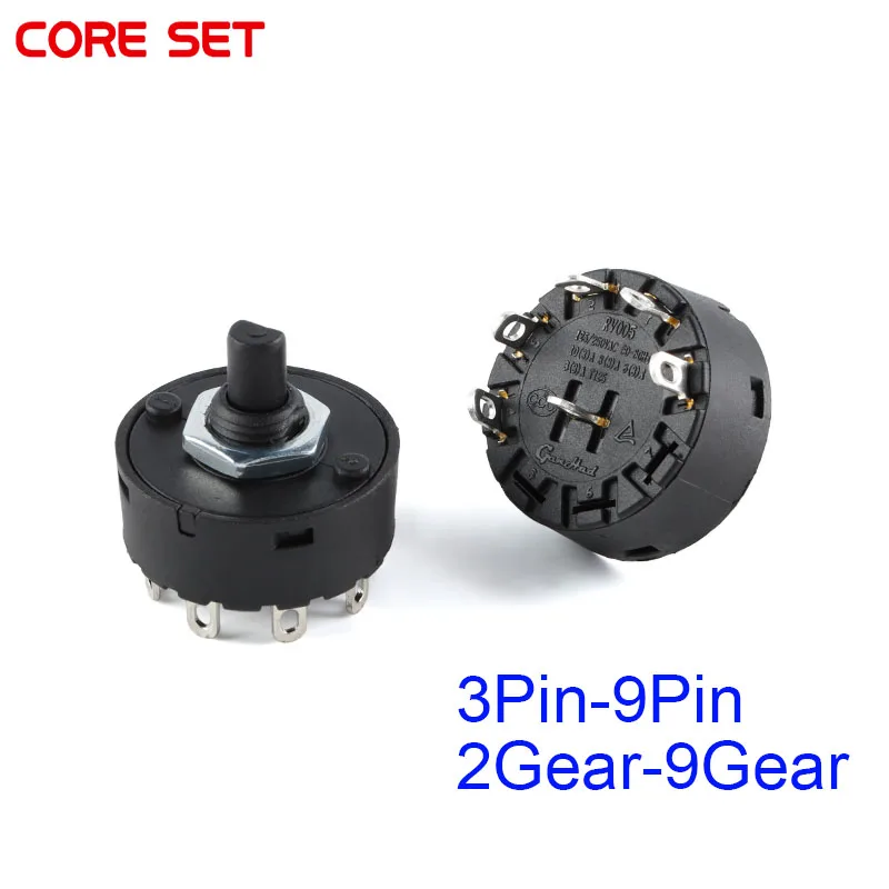 2PCS High Temperature Resistant Rotary Gear Switch 2 3 4 5 6 Band Knob Switch Of Juicer Mixer