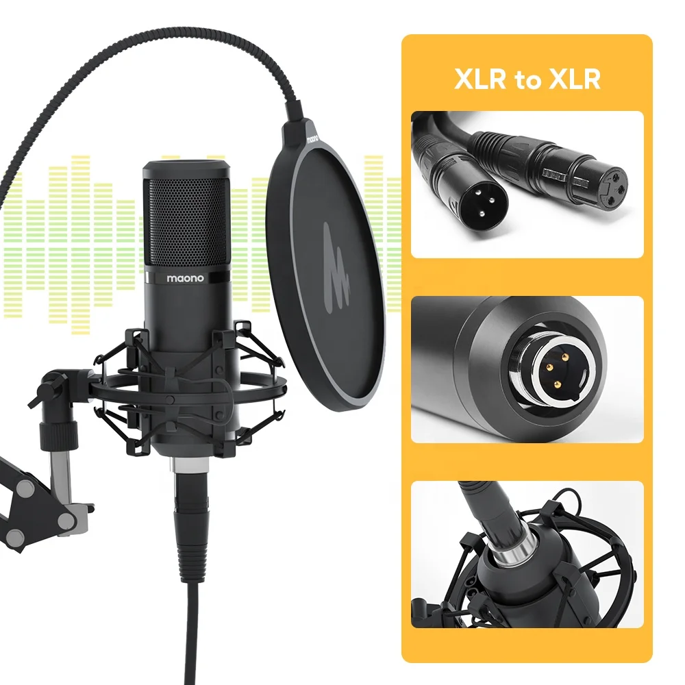 MAONO Professional Condenser Microfono With Microphone Stand Recording Bm800 Studio Microphone Recording XLR Podcast Microphone