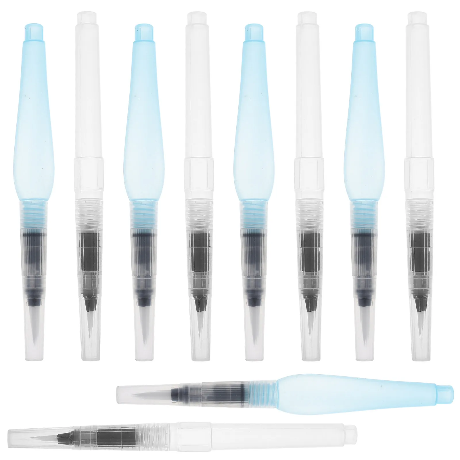 10Pcs Refillable Nylon Soft Tip Water Storage Brush Pens Watercolor Pens for Painting Sketching Calligraphy Markers for Artists
