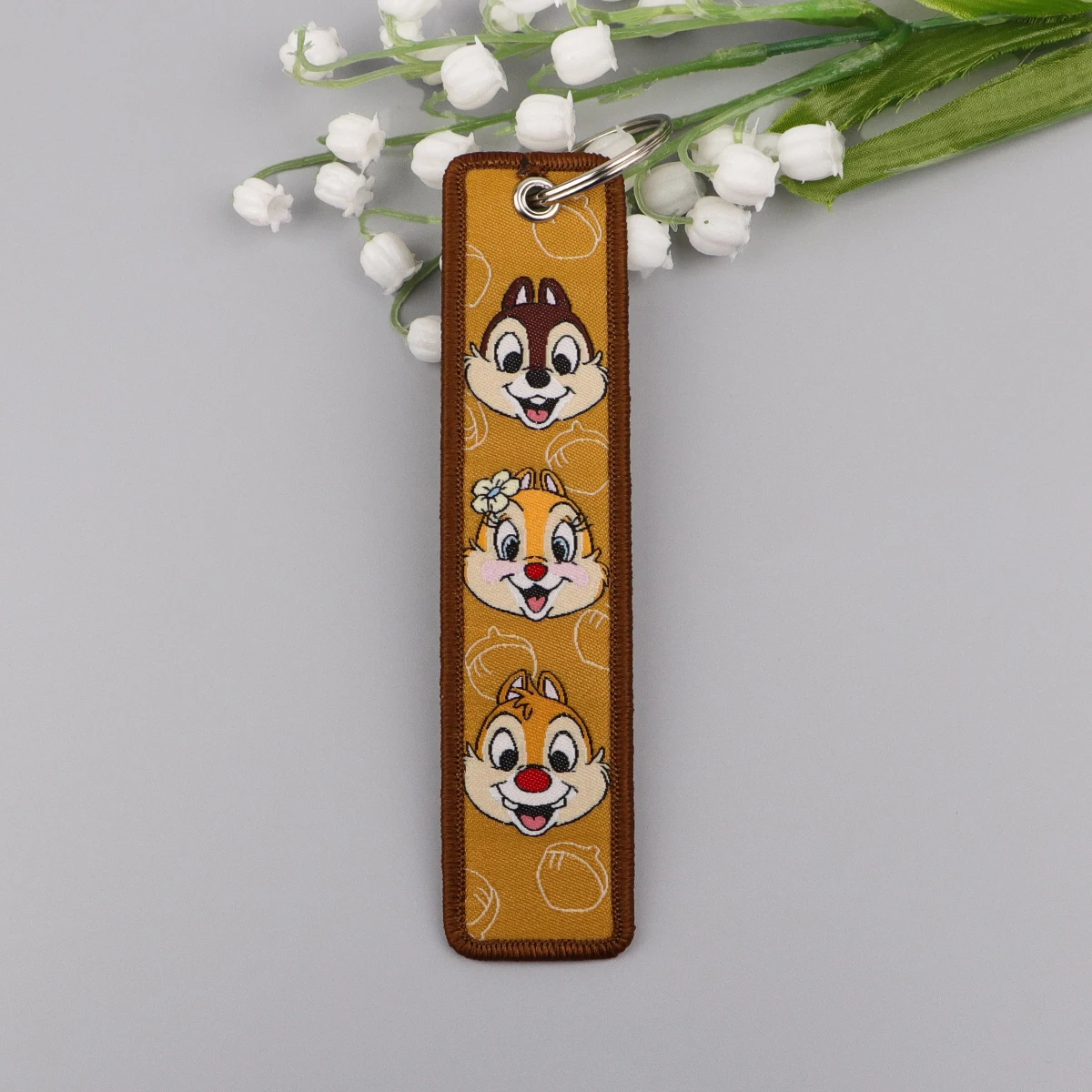 Lovely Squirrel Embroidery Key Fob Cartoon Keyring For Motorcycles Cars Backpack Keychain  Accessories Fashion Gifts for Friends view 4