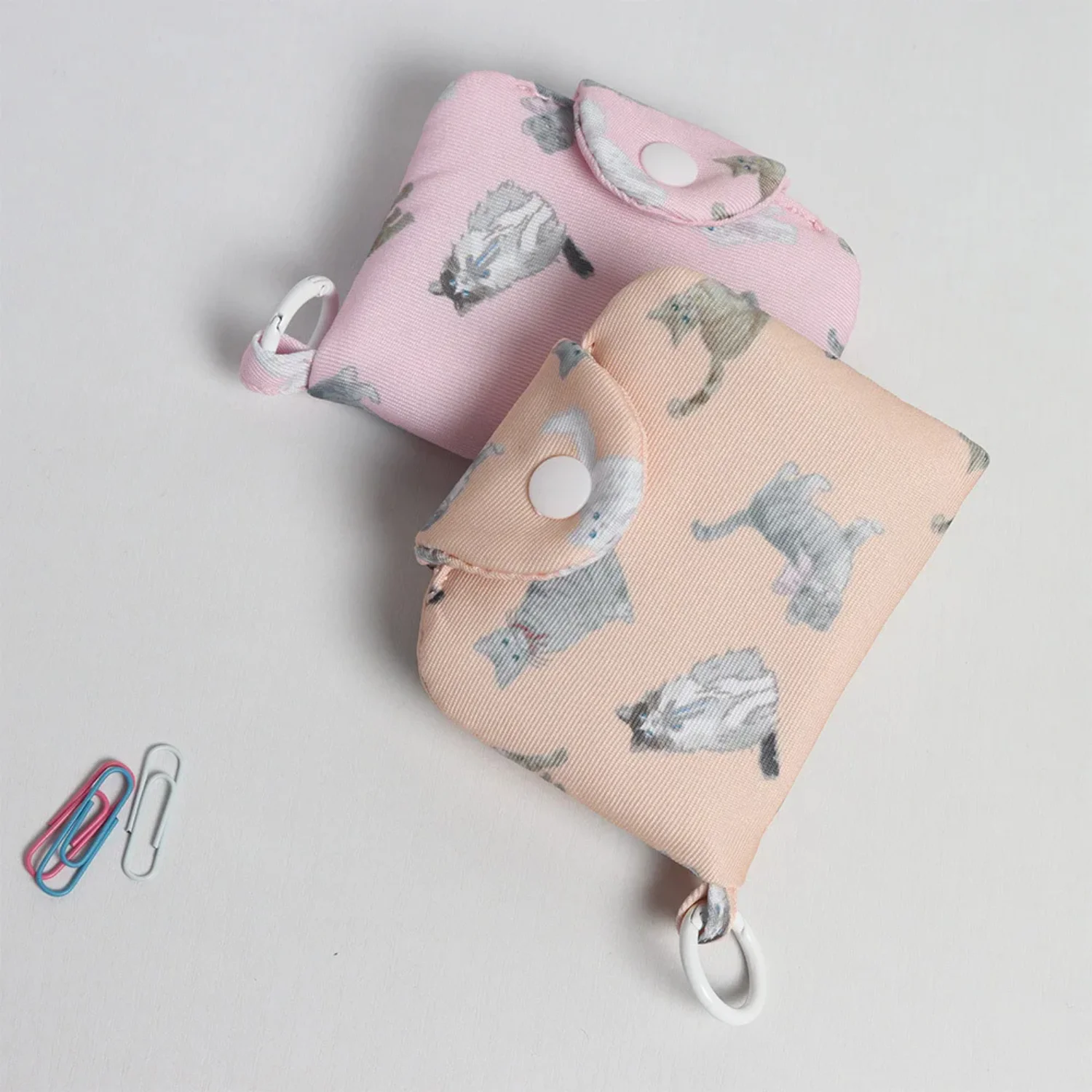 Cute Pouch Multilayer Mini Cosmetic Pouch Portable Lipstick  Card Pouch Earphones Kawaii Mini Canvas  Change Purse