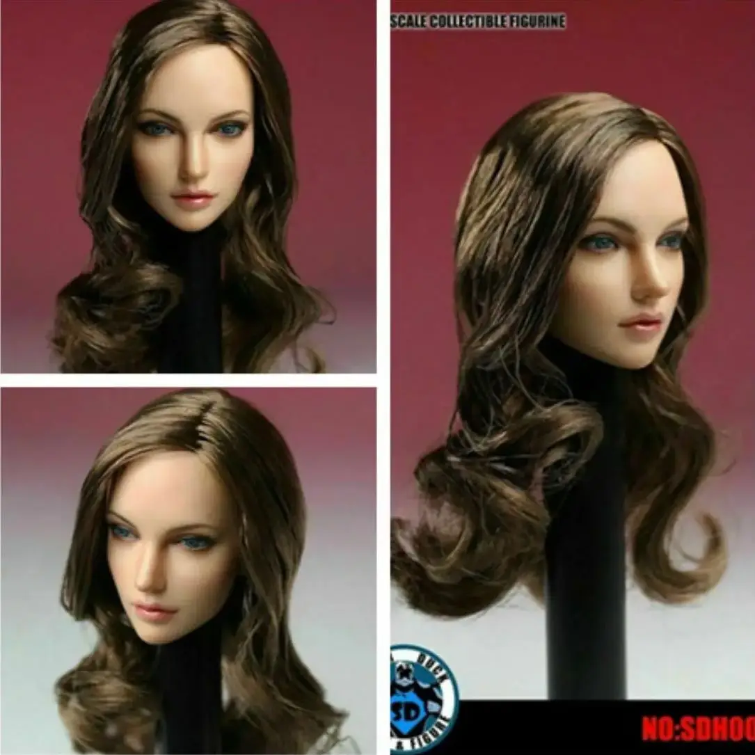 1/6 Scale Female Head Sculpt,Beauty European Girl Planted Hair Head Carved for 12inch PH TBL JO Female Action Figure Body