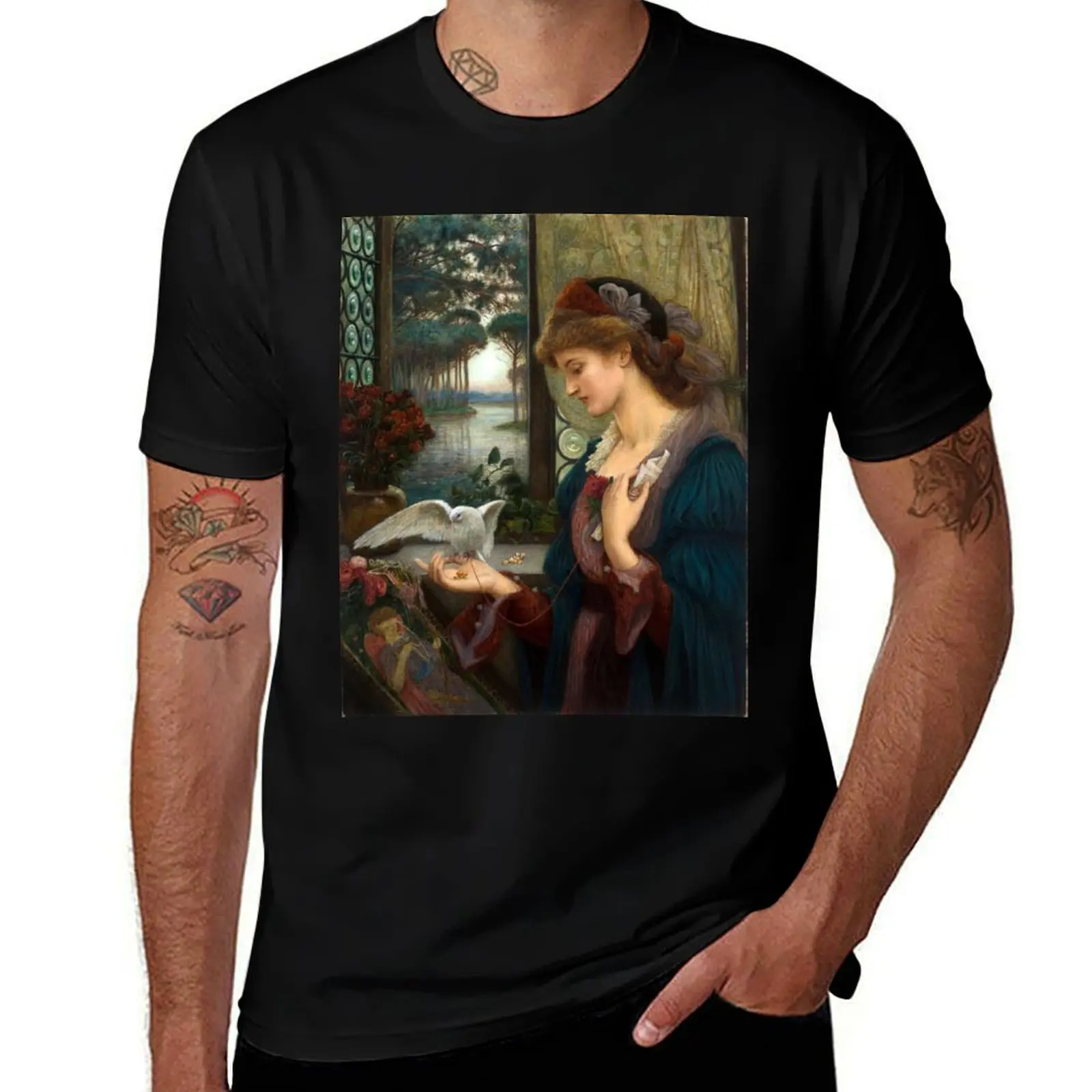 

Love's Messenger - Marie Spartali Stillman T-Shirt Athletic Fit Sports Short Sleeve Top