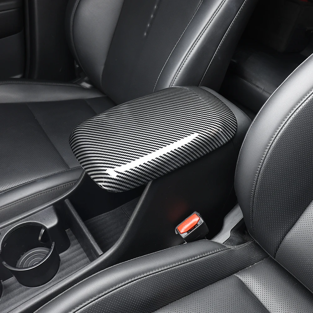 

For Hyundai Kona SX2 2024 2025 2026 Car Armrest Cushion Cover Carbon Fiber ABS Console Armrest Box Pad Cover Accessories LHD/RHD