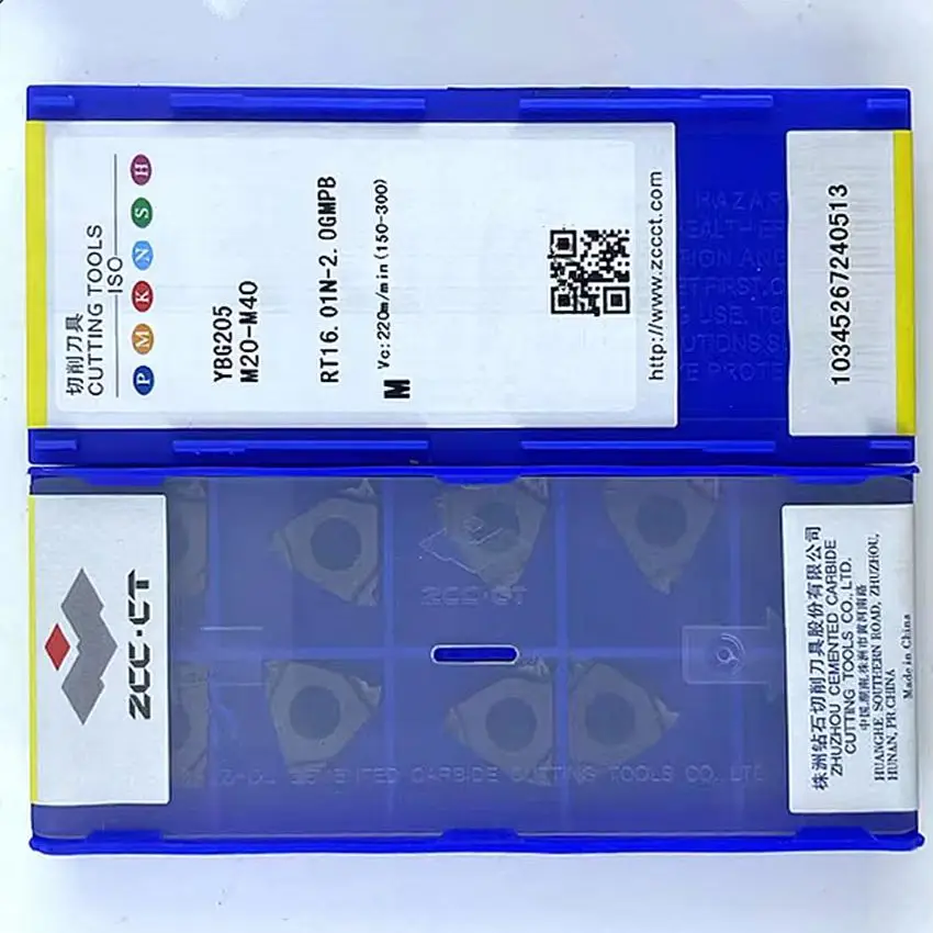 

RT16.01N-2.0GMPB YBG205/RT16.01W-2.0GMPB YBG205 ZCC.CT CNC blade carbide inserts Thread inserts 10pcs/box