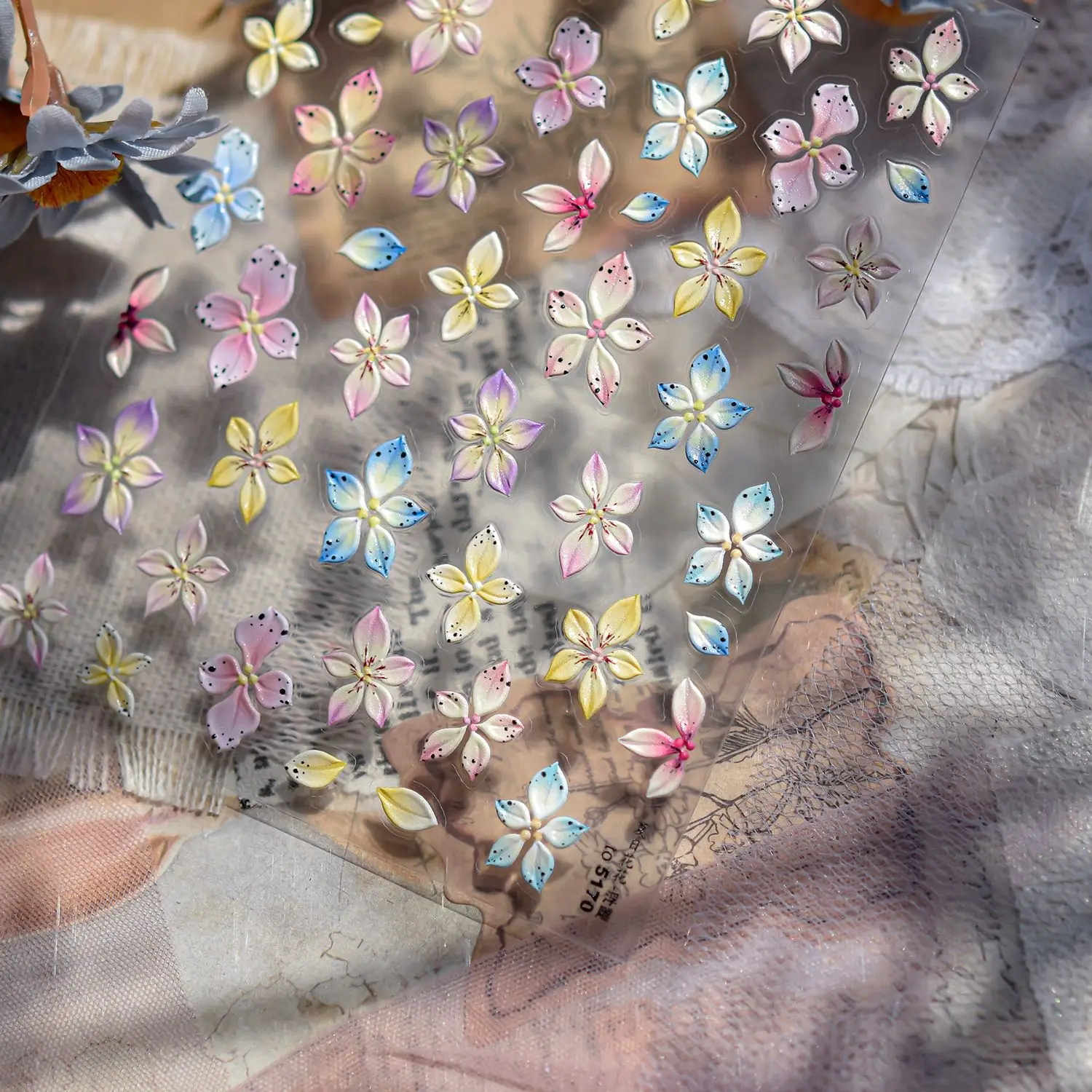 5D لينة تنقش النقوش مسمار ملصقا ثلاثية الأبعاد الصيف زهرة ملصقات بمادة لاصقة ذاتية للأظافر DIY بها بنفسك مانيكير الشارات مسمار الفن الديكور