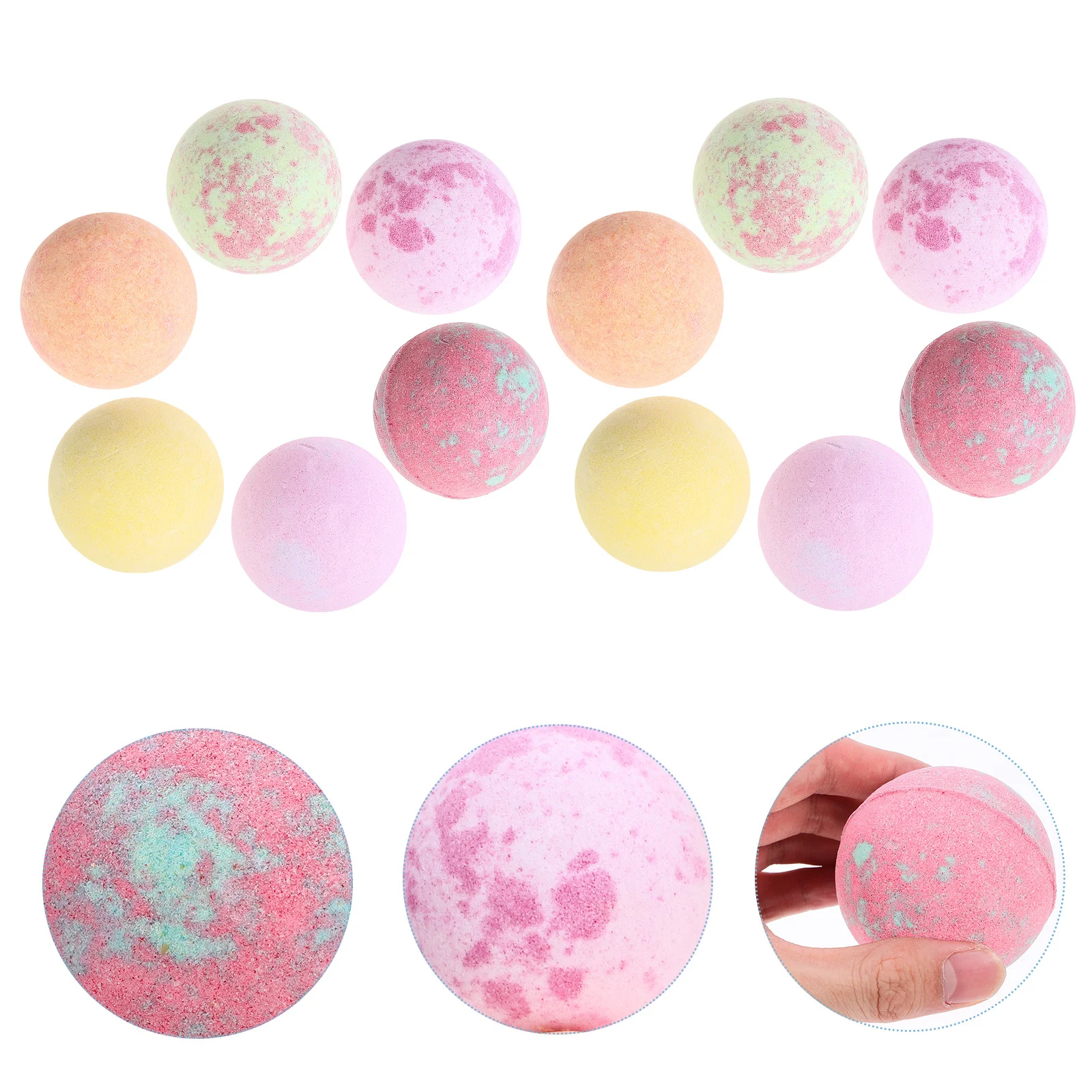 

12Pcs Colorful Spa Balls Rejuvenating Aromatic Bubble Bath Essential Oils Gift Set for Home Travel Hotel