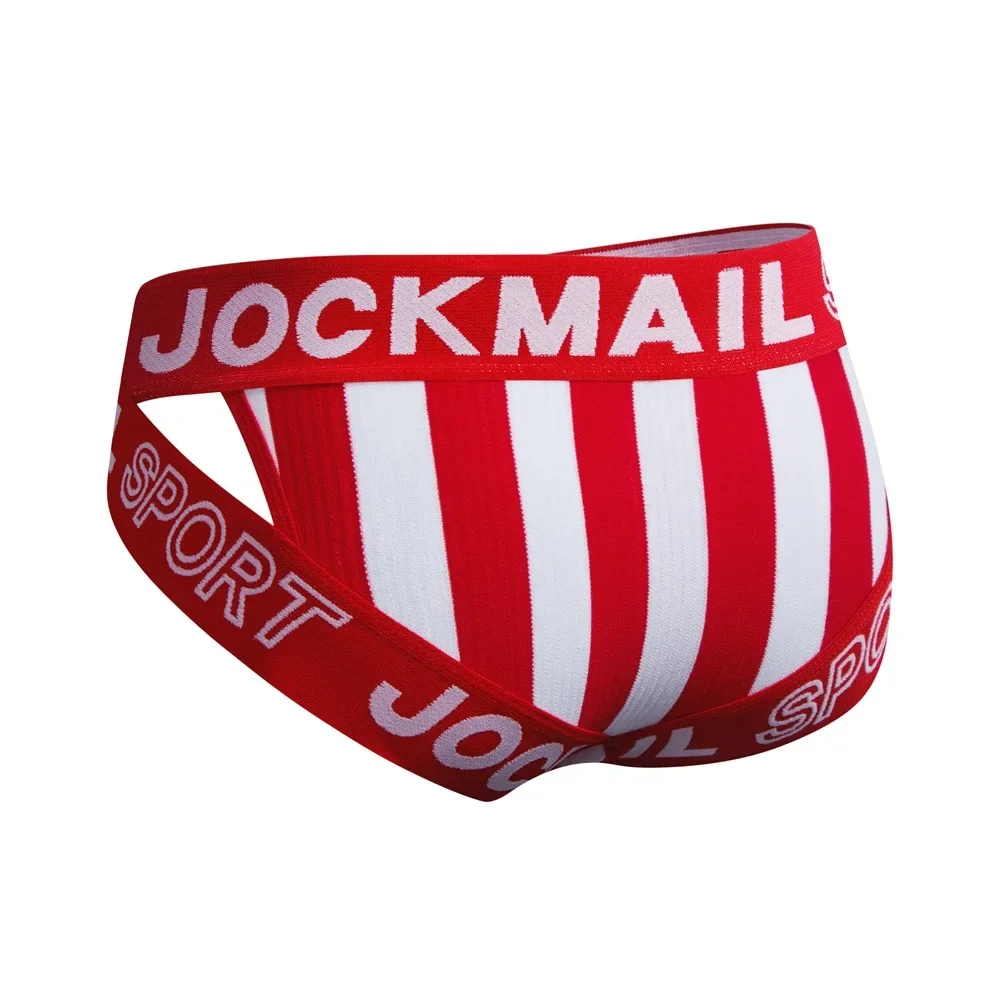 New JOCKMAIL Cuecas De Masculina Striped Cotton Breathable Sports Hip Lifting Underwear Popular Calzoncillos Slips Hombre