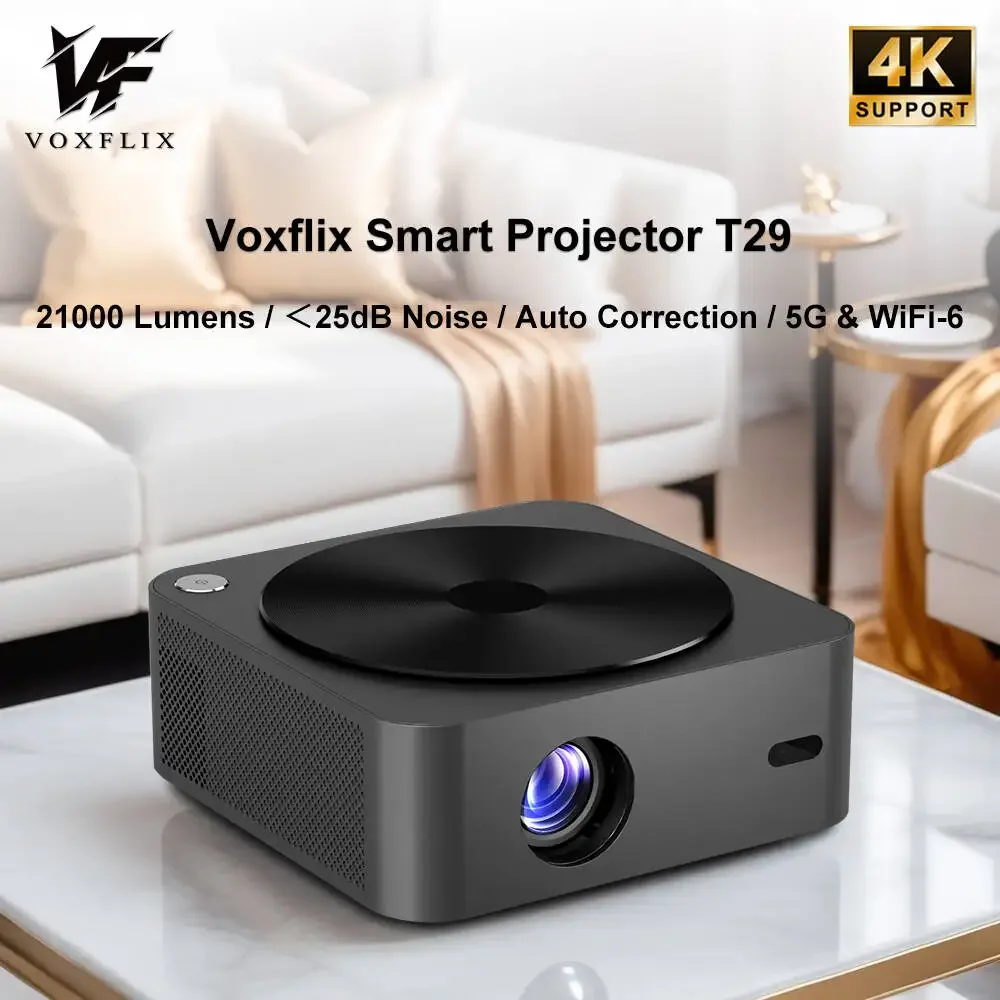 

VOXFLIX T29 1080P Full HD Intelligent Projector 700ANSI Lumen Contrast Ratio 15000:1 Android Home Projector