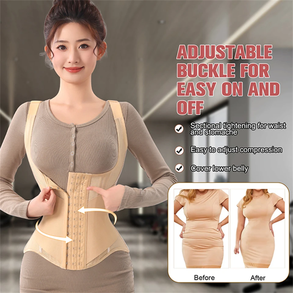 Becirzet Damen-Gürtel Taillentrainer Körperformer Bauchkontrolle Ärmelloses Tanktop Shapewear Damen-Modelliergurt Unterwäsche – Detail 2