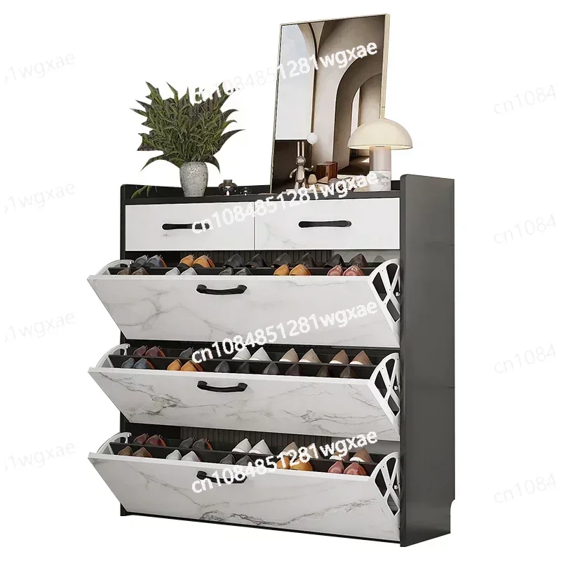 

Household Ultra-Thin Shoe Rack Large Capacity Light Luxury Small Apartment Integrated Entrance Cabinet