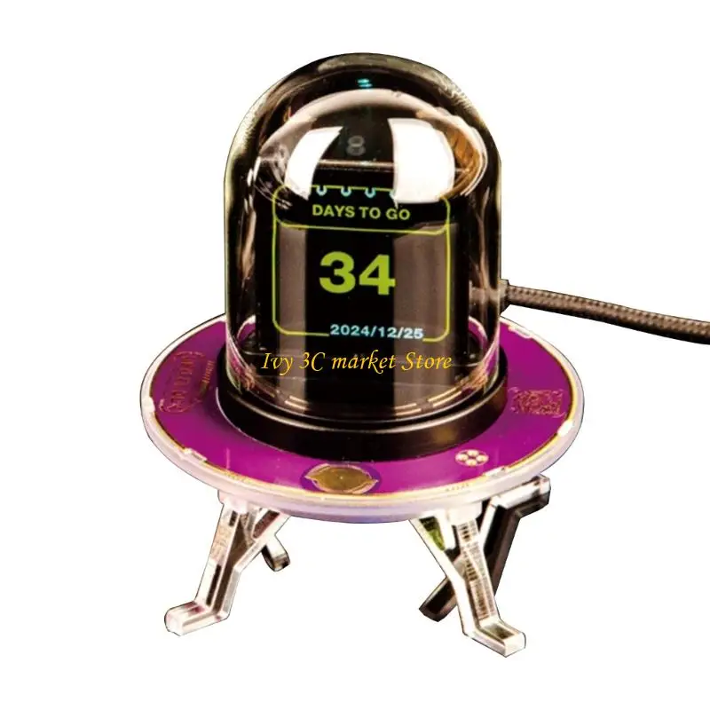 

D7YC WiFi Enableds Alarm Clock With Live Forex Stock Tickers Weather Monitoring Animations Display For Desktop Decoration