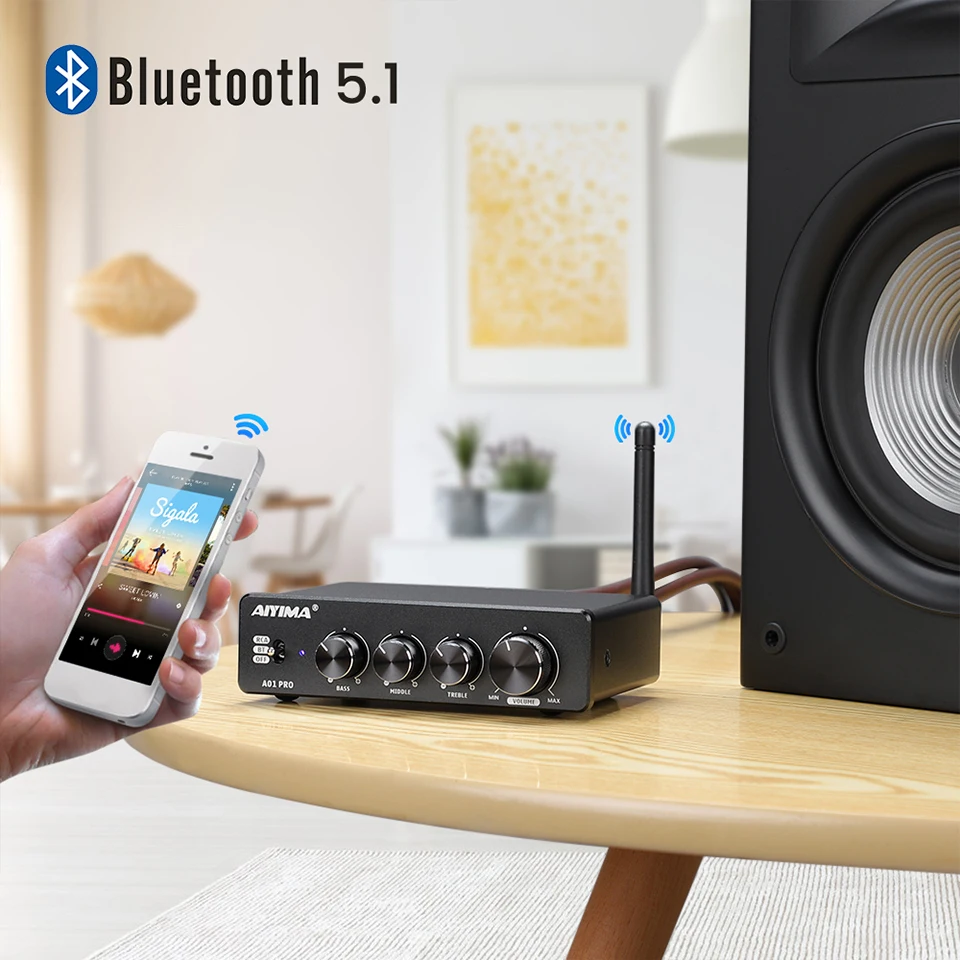 AIYIMA Audio Verstärker A01 PRO A01 TPA3116D2 Bluetooth Power 100Wx2 HIFI Sound Verstärker 2,0 Stereo Klasse D Heimkino Amp – Detail 6