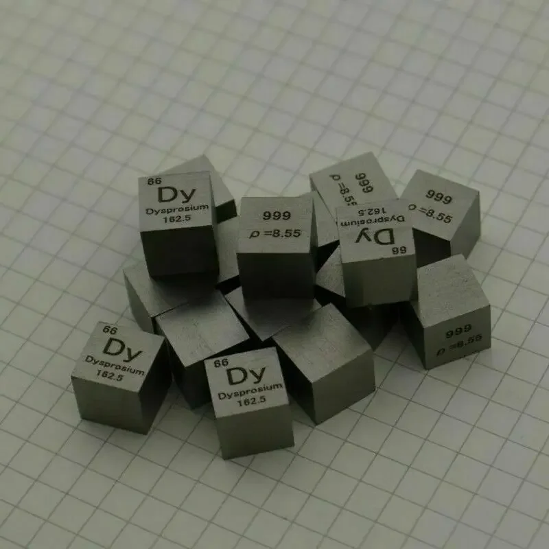 Imagem -03 - Dysprosium Cubic Periodic Table Cube Elemento Metálico Raro Amostra em Bloco 999 Puro Dysprosium Cubic Metal Gift 10 mm