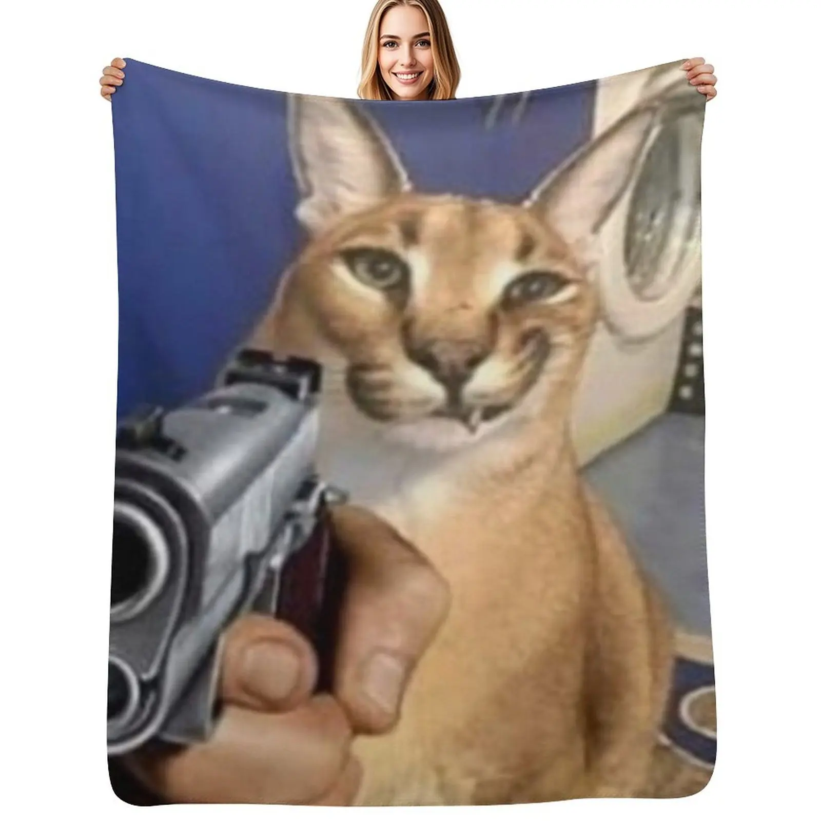 

Gangster Floppa Throw Blanket Bed covers Weighted anime Blanket