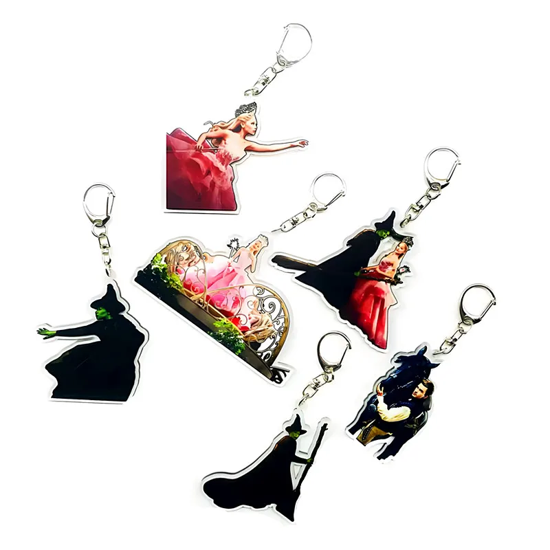 6 accesorios de llavero de bruja mágica Glinda Efba, regalo de Navidad decorativo acrílico para hombres y mujeres