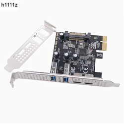 Type C USB 3.2 Gen1 5Gbps PCIE Card Hub USB 3.0 PCI Express Board 2*USB A Port+2*Type-C Port/USB3.2 PCI-E Expansion Card Adapter