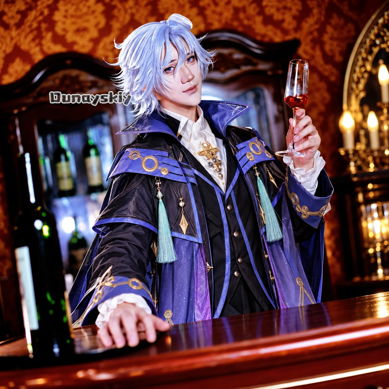 KS*17Genshin Impact Snezhnaya Mitya Cosplay Costume Men Full Set Game Character Outfit Comic Party Role Play Cos Suit Halloween