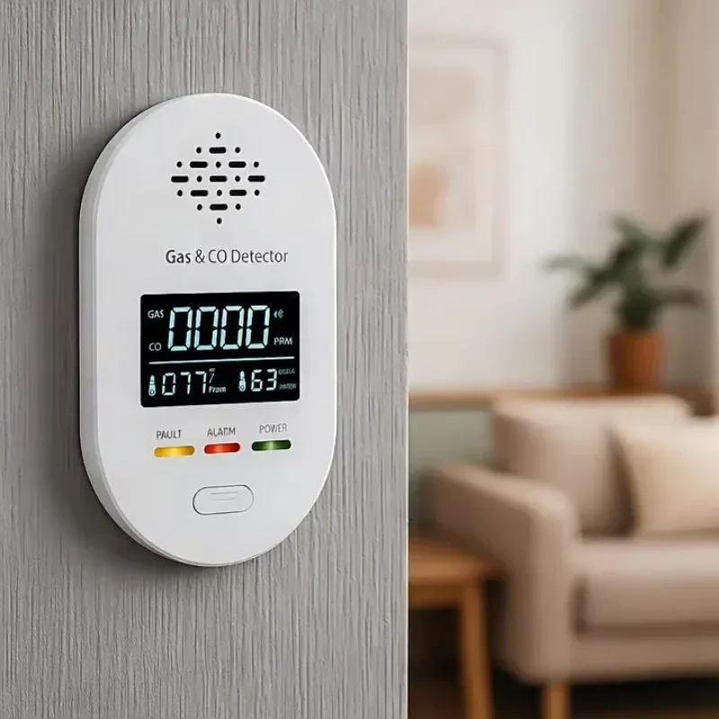CH₄ Methane Gas Detector with LCD Digital Display, Alarm, Temperature & Humidity Monitor