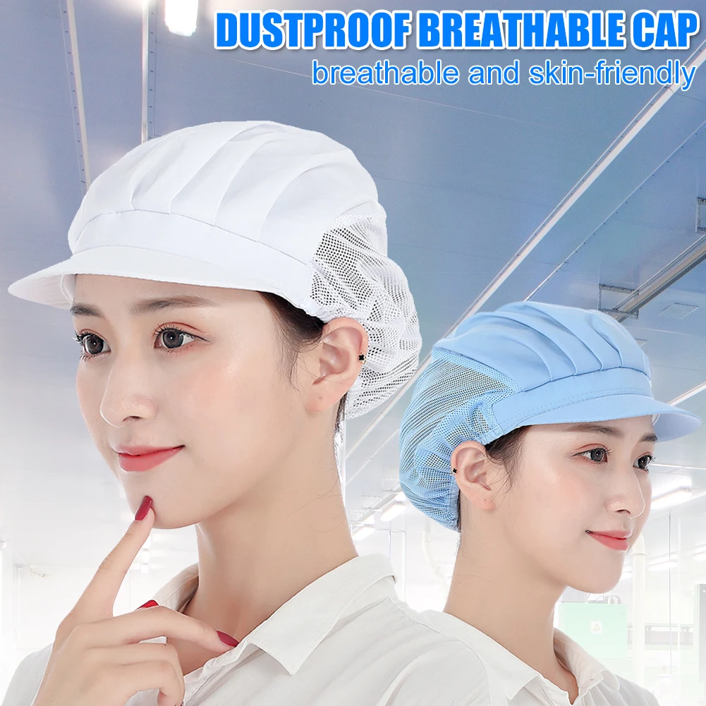 Unisex Chef Hat Elastic Breathable Cooking Chef Cap Dust-Proof Hat for Workshop Factory Kitchen Fit 50-65 CM Head Circumference