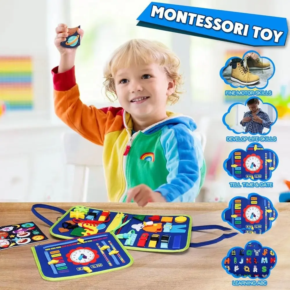 Creativo carino feltro occupato bordo cartone animato fai da te 3D libro di attività silenziosa con manico educativo occupato bordo giocattoli Montessori