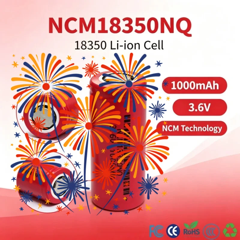 1000mAh 3.6V NCM18350 Cylindrical Rechargeable Lithium Battery Cell For RC Toys Flashlights Hand‑held Equipment Replacement