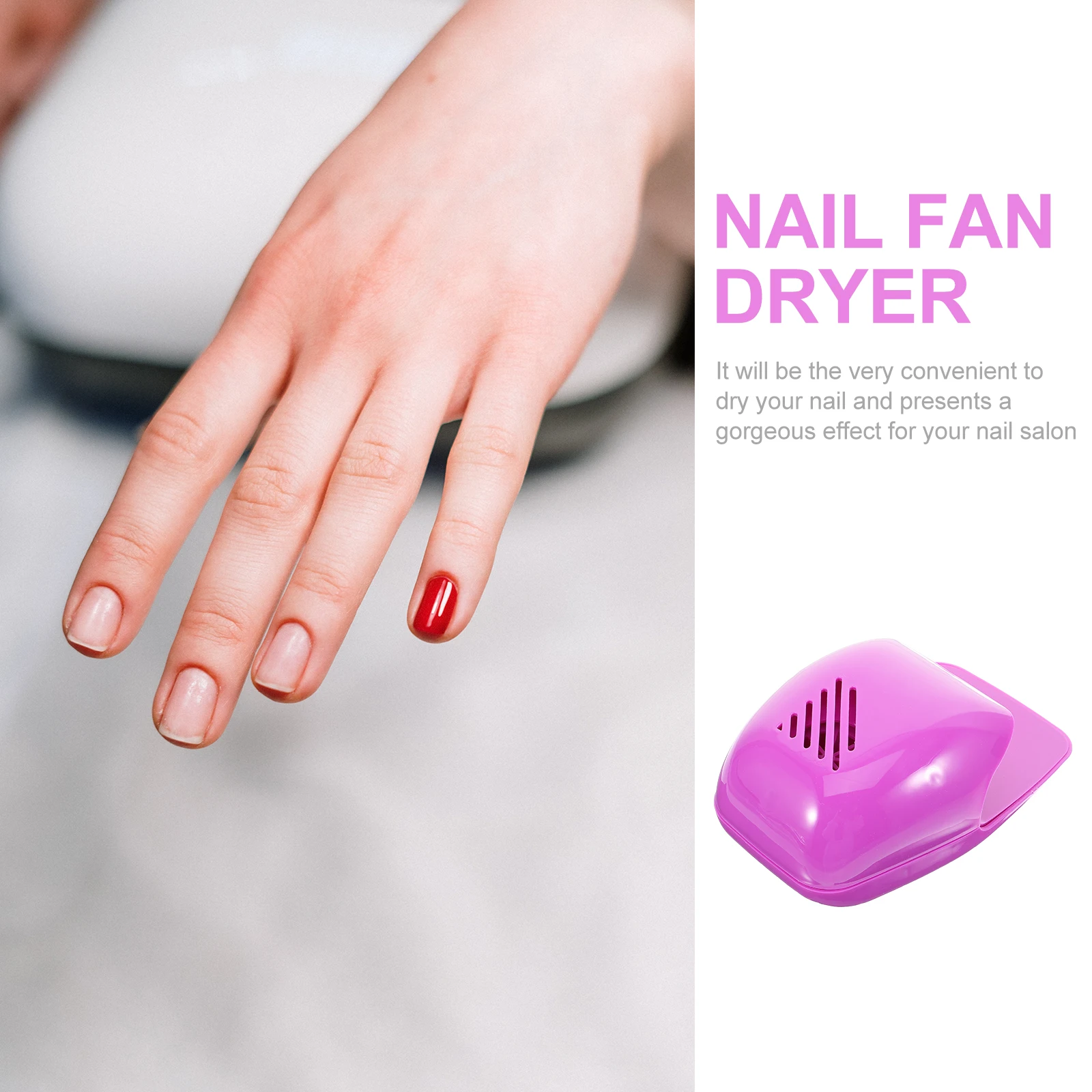 

Mini Dryer Fan for Gel Regular Polish Fast Drying Portable Nail Salon UV Light Purple Fans Man Nail Care Tools