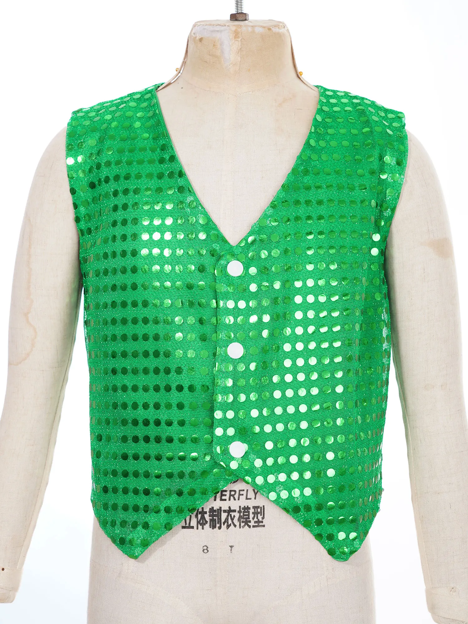 Bambini Brillanti Paillettes Vestiti Ragazzi Studenti Costumi di performance sul palco di Natale Bambini Hip-hop Jazz Stage Dance Vest Gilet