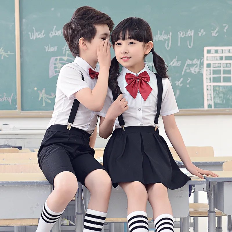 Children's new kindergarten uniform graduation photos 61 chorus dress primary school class dress suspenders skirt suit