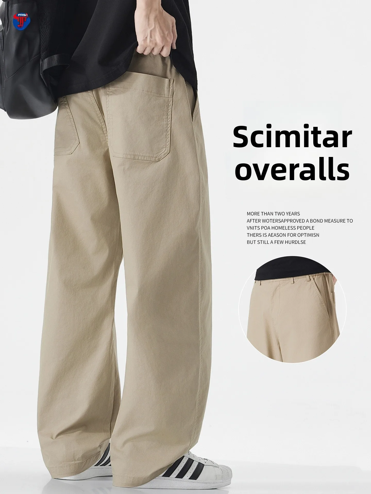 

American Sle Knife Loose Fit Casual Pants Spring Autumn Men's Wide Leg Straight Cut Waed Workwear Trousers