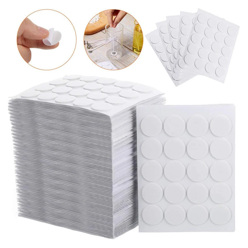 100pcs Candle Wick Stickers Adhesive Heat Resistance Foam Double-sided Tape for Wax Fixed Base Holder Stand Candle Making 20mm