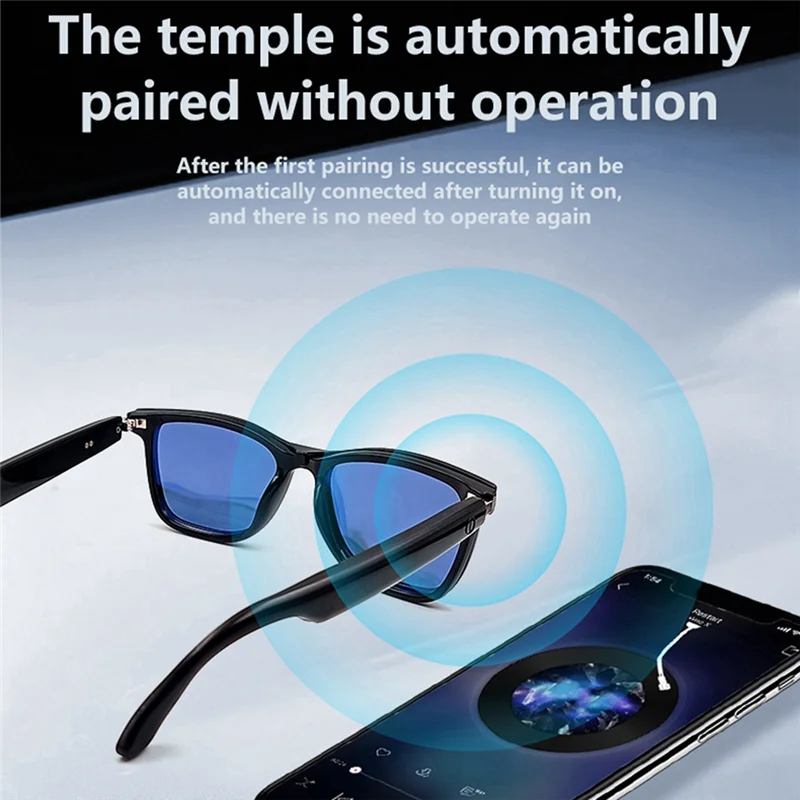 Ingenious-Magnetic Smart Glasses With Blue Light Filtering & Polarized Lenses Voice Assistant, UV400 Protection Polarized Gray