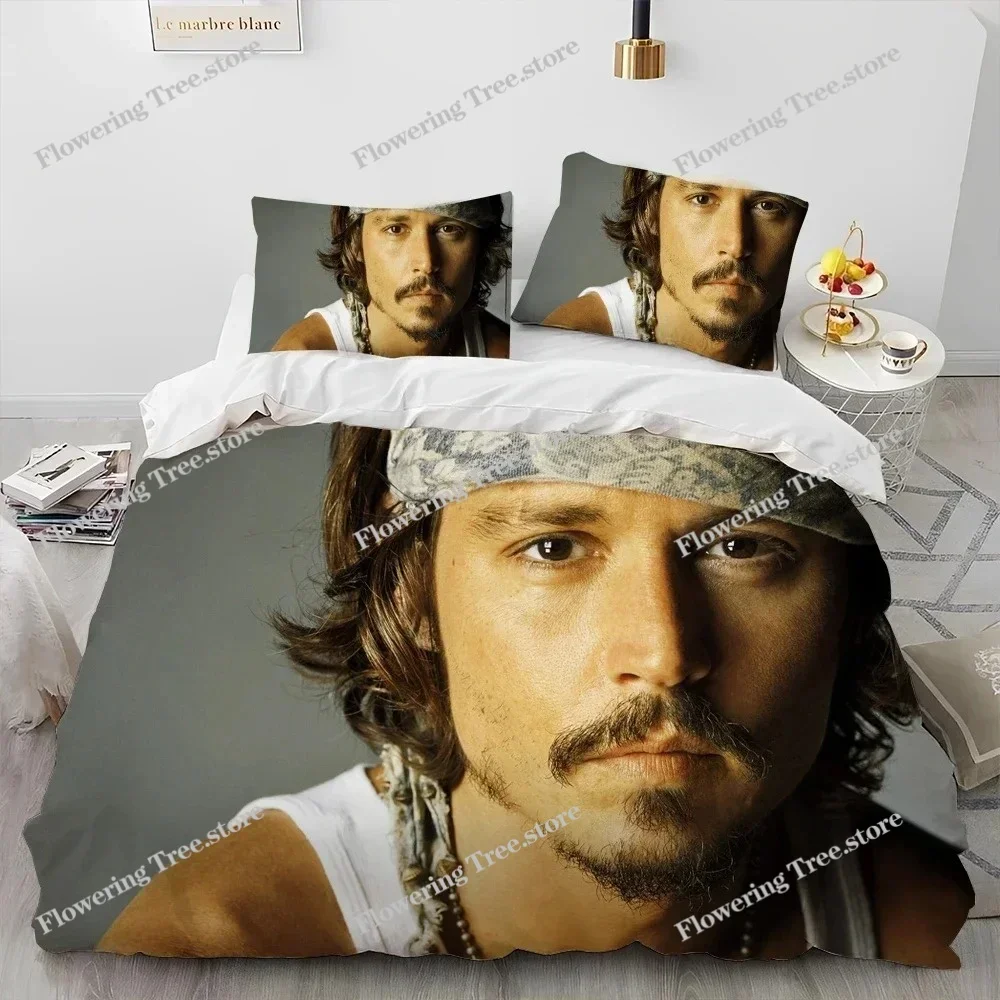 

3D Printing Johnny Depp Series Comforter Bedding Set,Duvet Cover Bed Set Quilt Cover Pillowcase,king Queen Size Bedding Set Kids